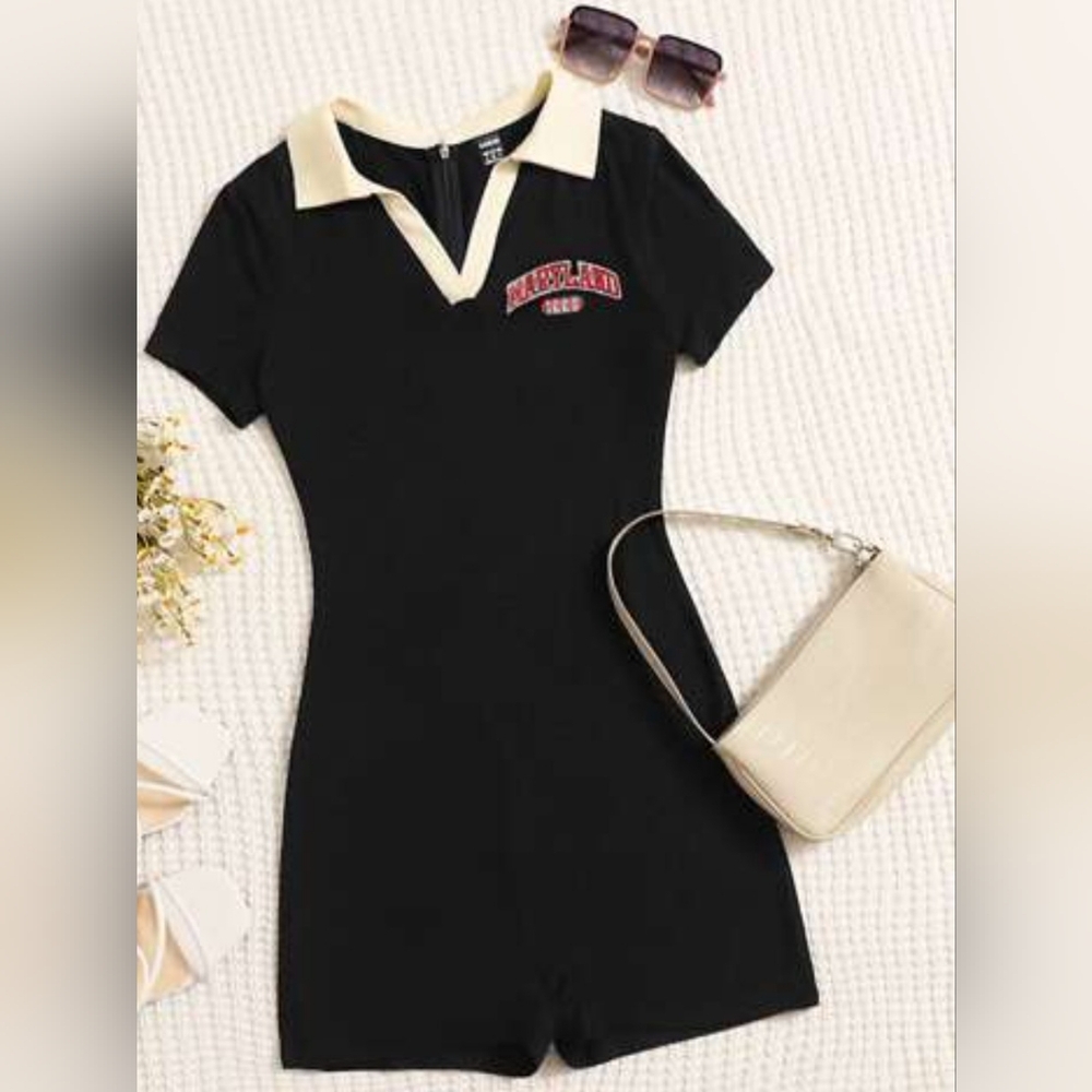 Shein Contrast Collar Romper size S (4)         21-007